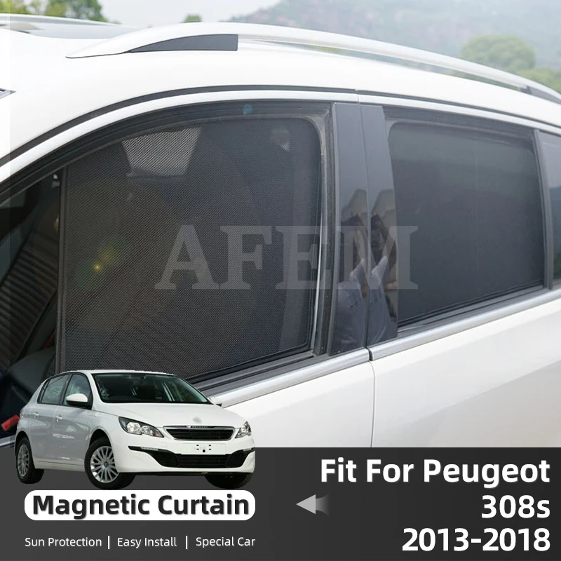 Фото Для Peugeot 308 T9 2013-2018: Магнитные солнцезащитные шторки на лобовое стекло, летние накидки на окна, автоаксессуары №1