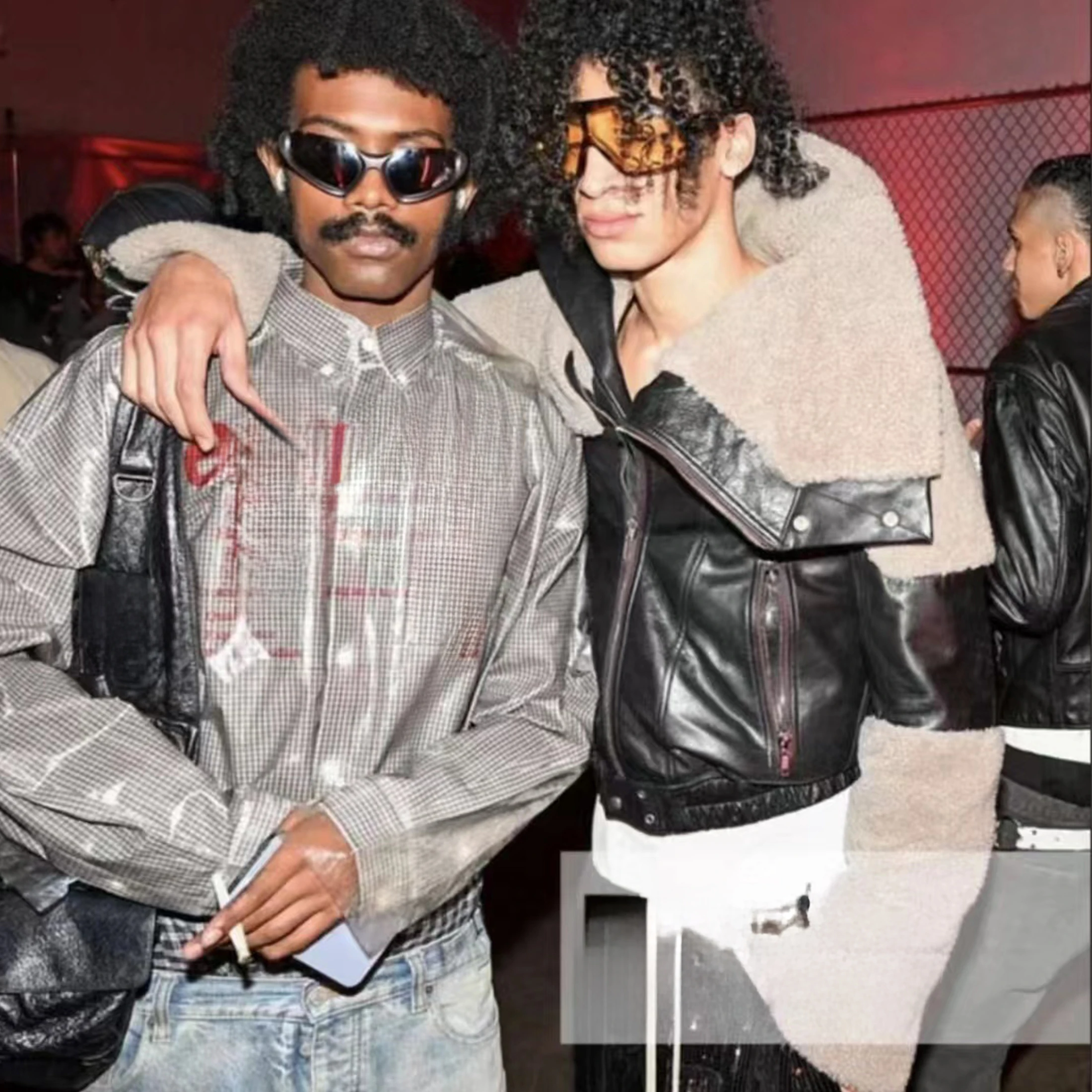 NIGO Мужская и женская кожаная куртка с лоскутным воротником модная уличная крутая