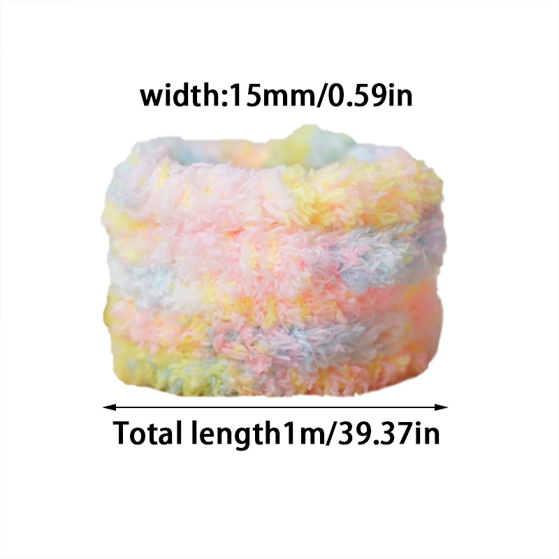 Градиентный цвет плюшевая шерсть железная проволока нить твист веревка лента