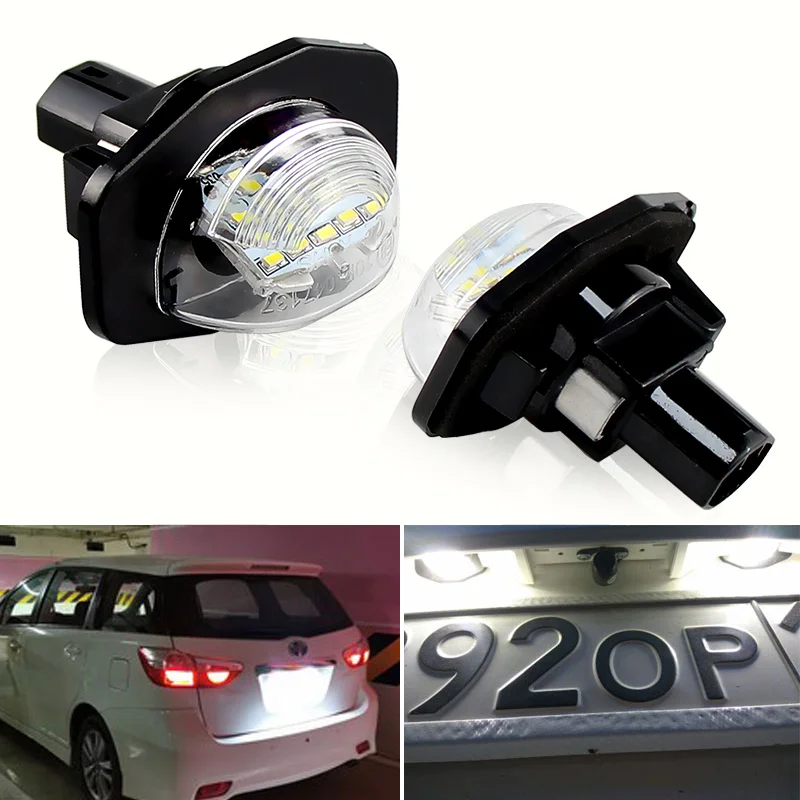 

2 шт. Canbus светодиодные фонари номерного знака для Toyota Alphard/Auris/Corolla-Wgona/Wish/Sienna/Urban Cruiser/Scion автомобильная лампа номерного знака
