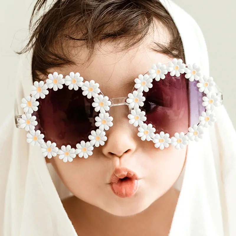 

2022 New Kids Sunglasses Cute Flower Round Children Sun Glasses Girls Baby Shades UV400 Outdoor Sun Protection Eyewear
