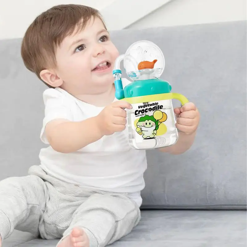 Детская соломенная чашка бутылка для воды с распылителем кита