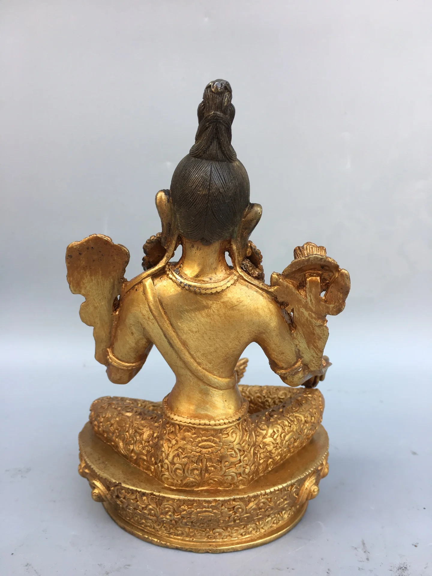 Коллекция тибетских храмов 7 дюймов старинная бронзовая позолоченная двадцать