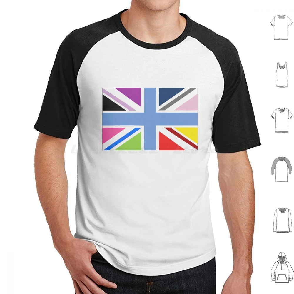 

Rainbow Union Jack T Shirt 6Xl Cotton Cool Tee England Great Britain Rainbow Uk United Kingdom