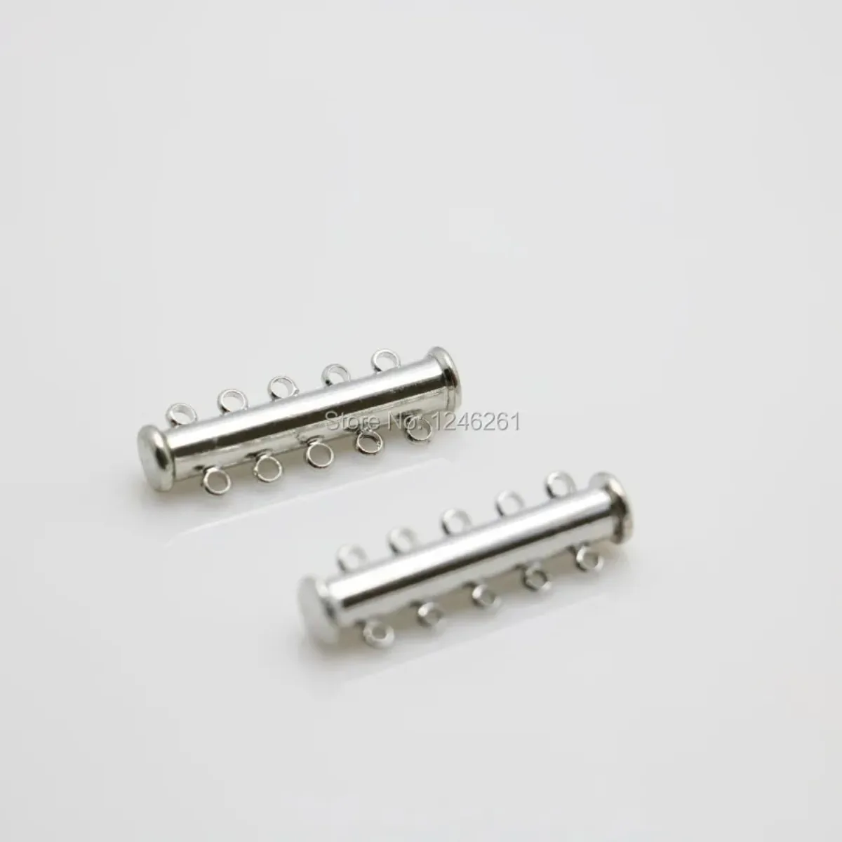 

5PCS 5-Row Necklace Bracelet Clasp Machining Metal Parts Button Fittings for Ornaments Silver-plate DIY Jewelry Making Design