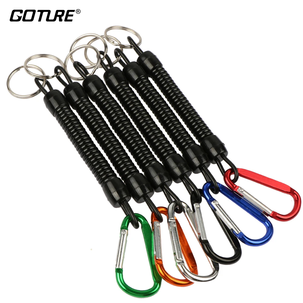 

Goture 3pcs Fishing Lanyard 12cm/15cm/18cm Boating Fishing Rope Retractable Coiled Tether with Carabiner for Pliers Lip Grips