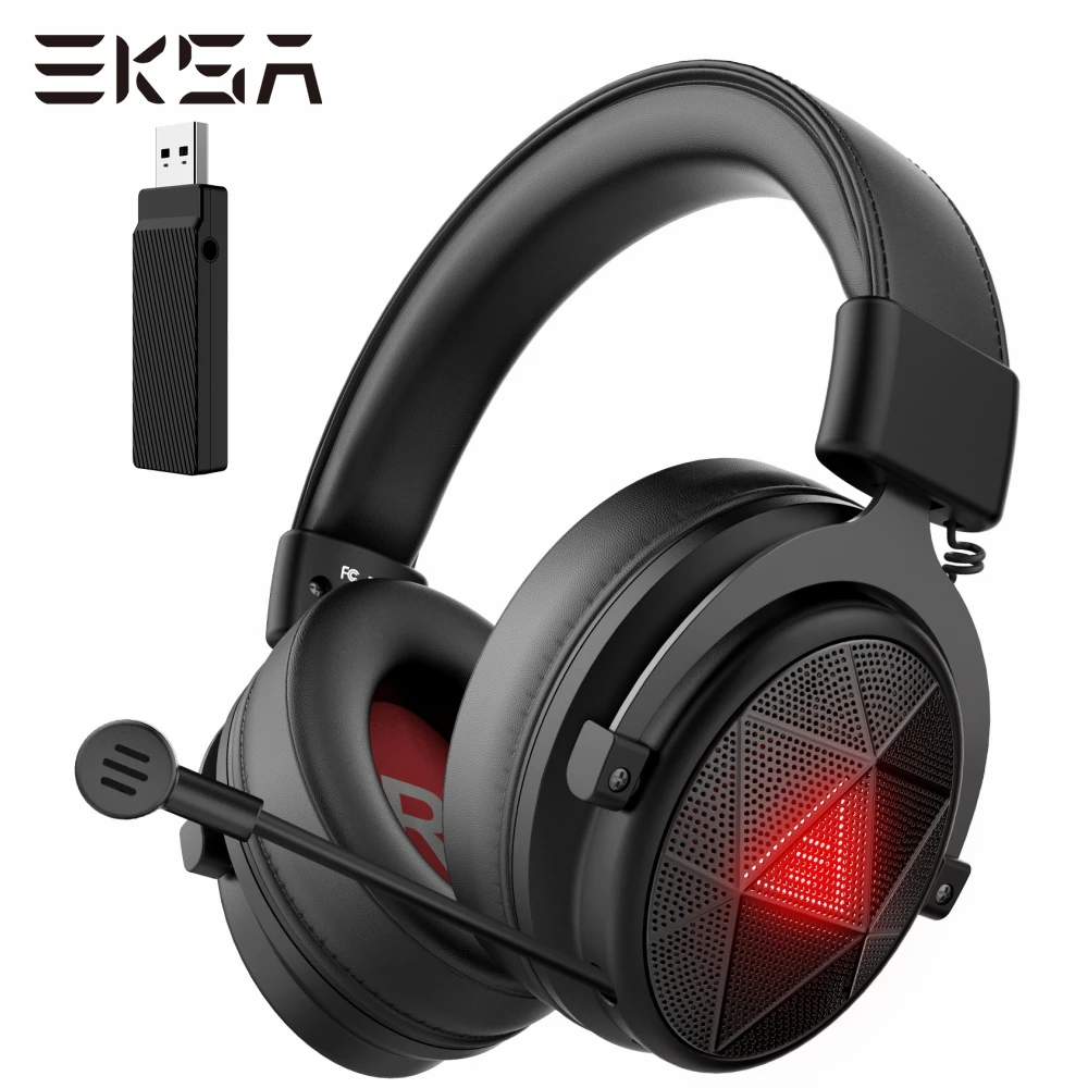 

EKSA E910 Gaming Headphones for PC/PS4/PS5/TV 5.8GHz Wireless Headset Gamer with Microphone/ENC/7.1 Surround/15ms Low Latency