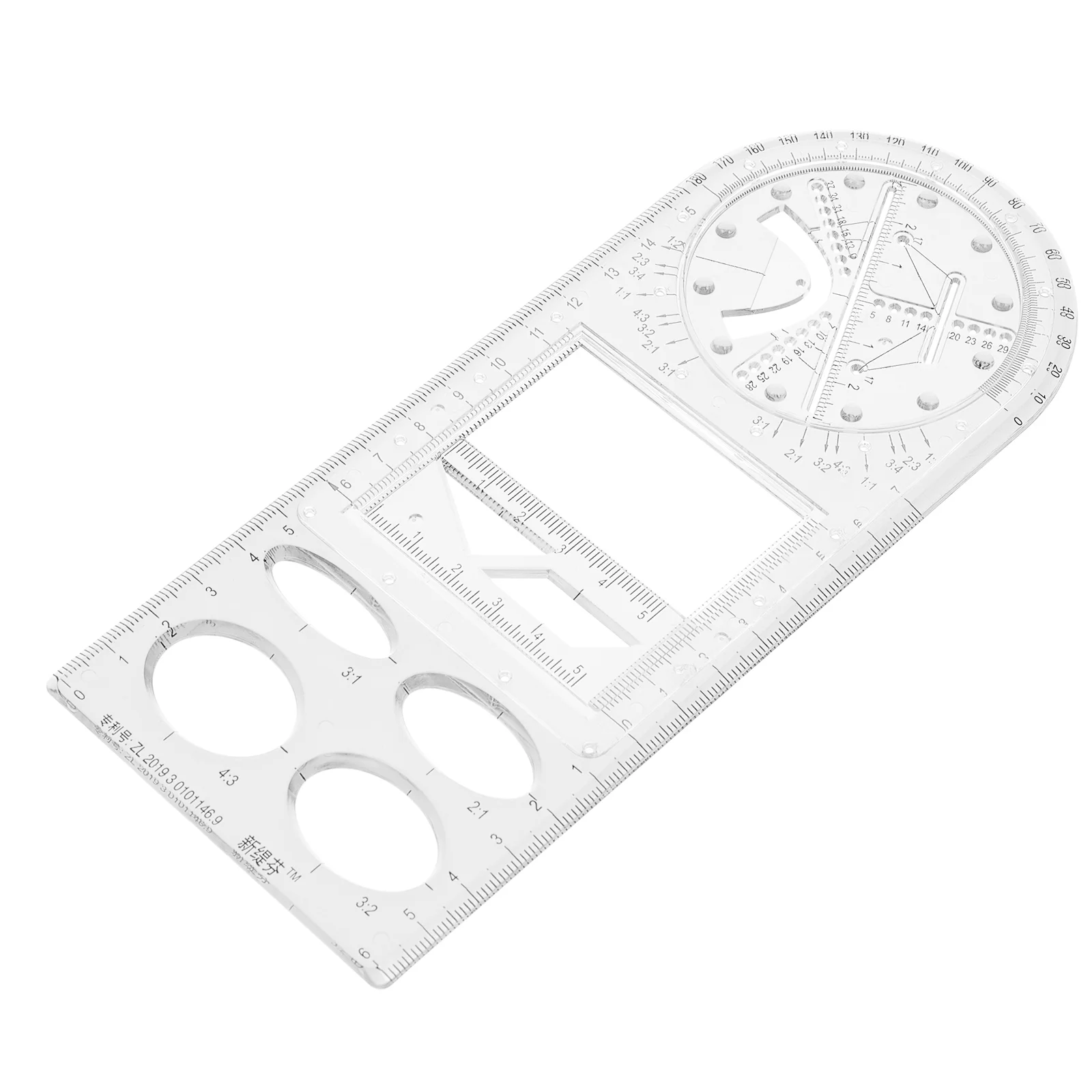 

Plastic Students Drawing Ruler Multifunctional Geometric Rulers Measuring Draft Rulers