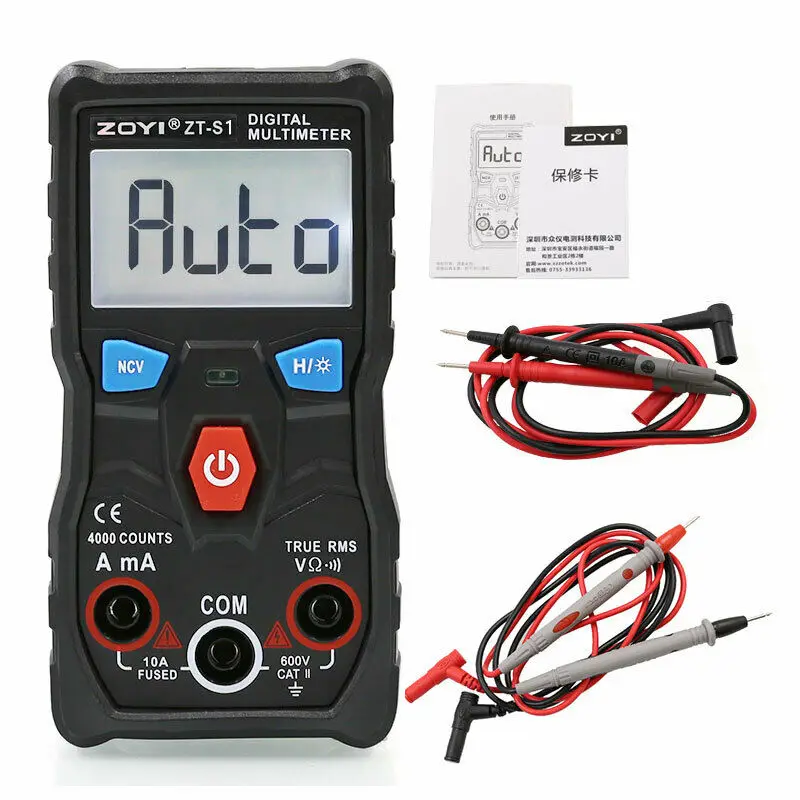 

Digital Multimeter ZT-S1 Automatic Tester Meter High Precision Anti-Burning Automotive DMM Tester Test DC AC Voltage Resistance