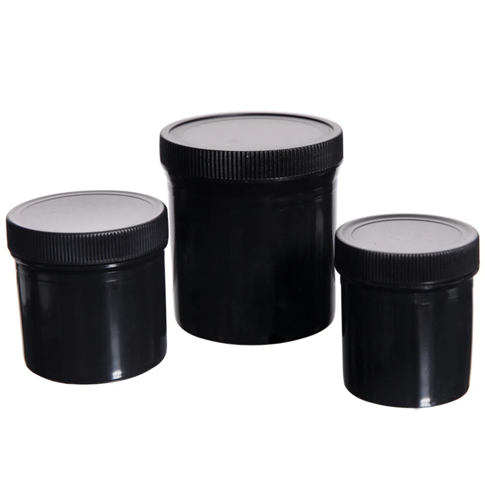 

10PCS/Lot 50/80/100/130/200ml Plastic Straight Bottle Black Tank Paint Ink HDPE Mixing Tank Lab Science Container