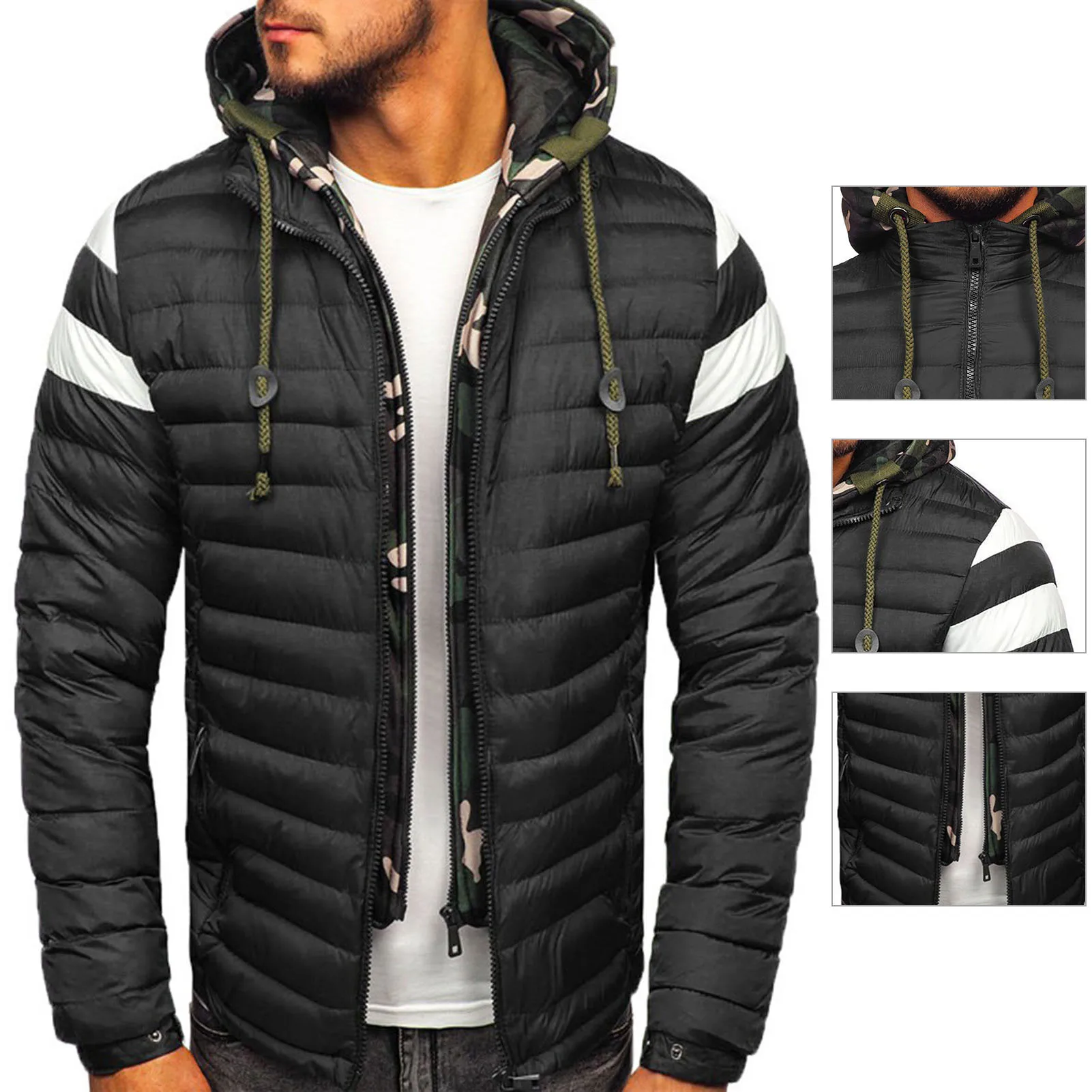 Fabulous Male Jacket Contrast Colors Thick Warm Male Jacket  Down Coat  Winter Down Coat