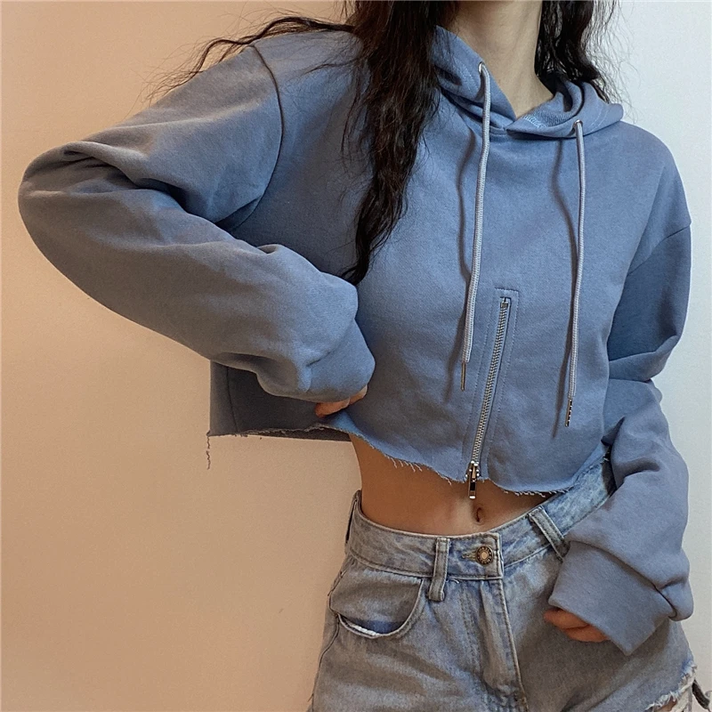 

custom sweatshirt long sleeve sweatshirts hoody pullover cropped hoodie women crop top hoodies