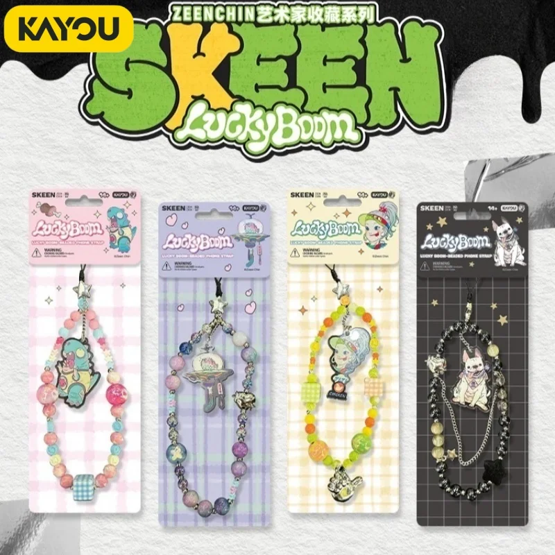Фото Бисерная цепочка для телефона Kayou Skeen Zeen Chin Luckyboom Artist Collection, декоративный бисерный кулон для телефона, кольцо-держатель, подарки №1