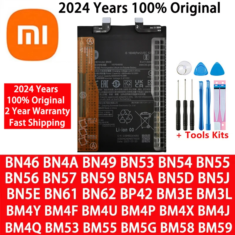 Оригинальный аккумулятор Lite Pro для Xiaomi Redmi Note POCO M2 F3 M3 X3 X4 X5 A3 K30 K40 7 7A 8 8T 9 9T 9S 10 10T 10S 10X