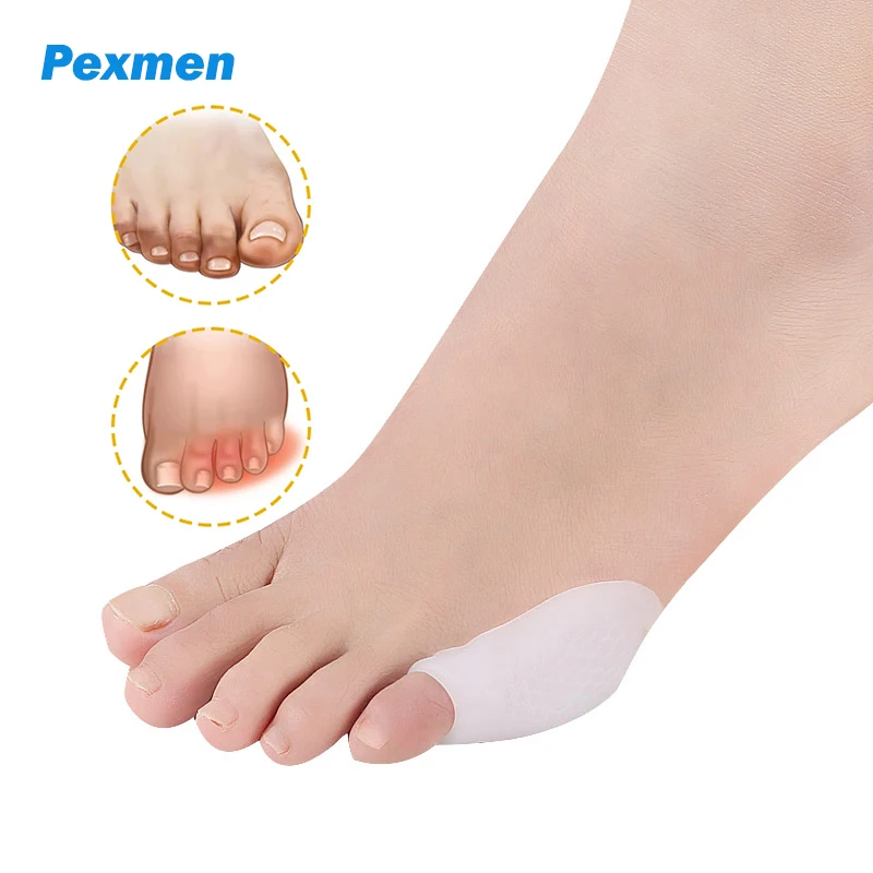 

Pexmen 2Pcs Gel Pinky Toe Protector Bunion Corrector Pain Relief Toes Separator Spacer Prevent Corns Calluses and Blisters
