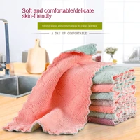kitchen dishcloth double sided two color wiping pot absorbent dishwashing towel non stick oil lazy rag thickened waterabsorption