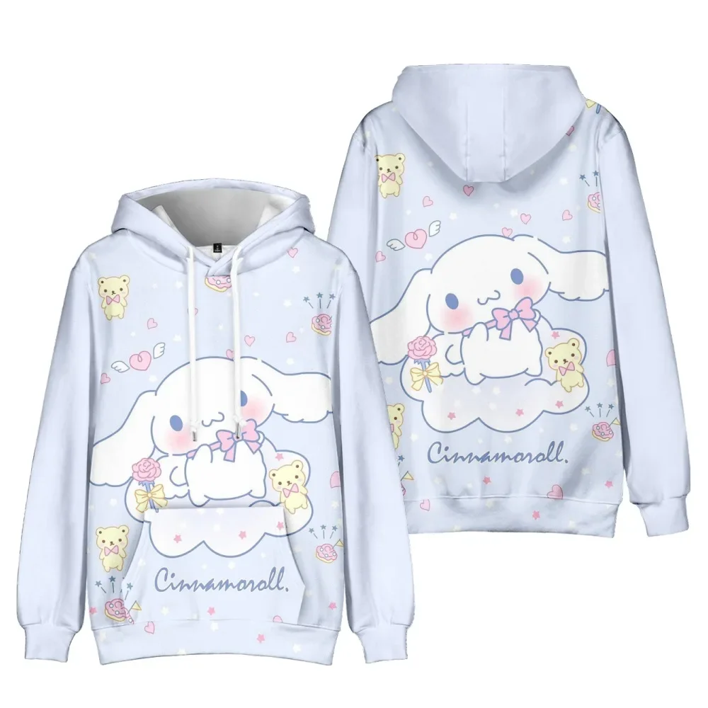 

New Anime Sanrio Cinnamoroll Big-eared Dog Cinnamon Dog Element Casual Fashion Hooded Sweatshirt The Best Gift Kids Clothes Girl
