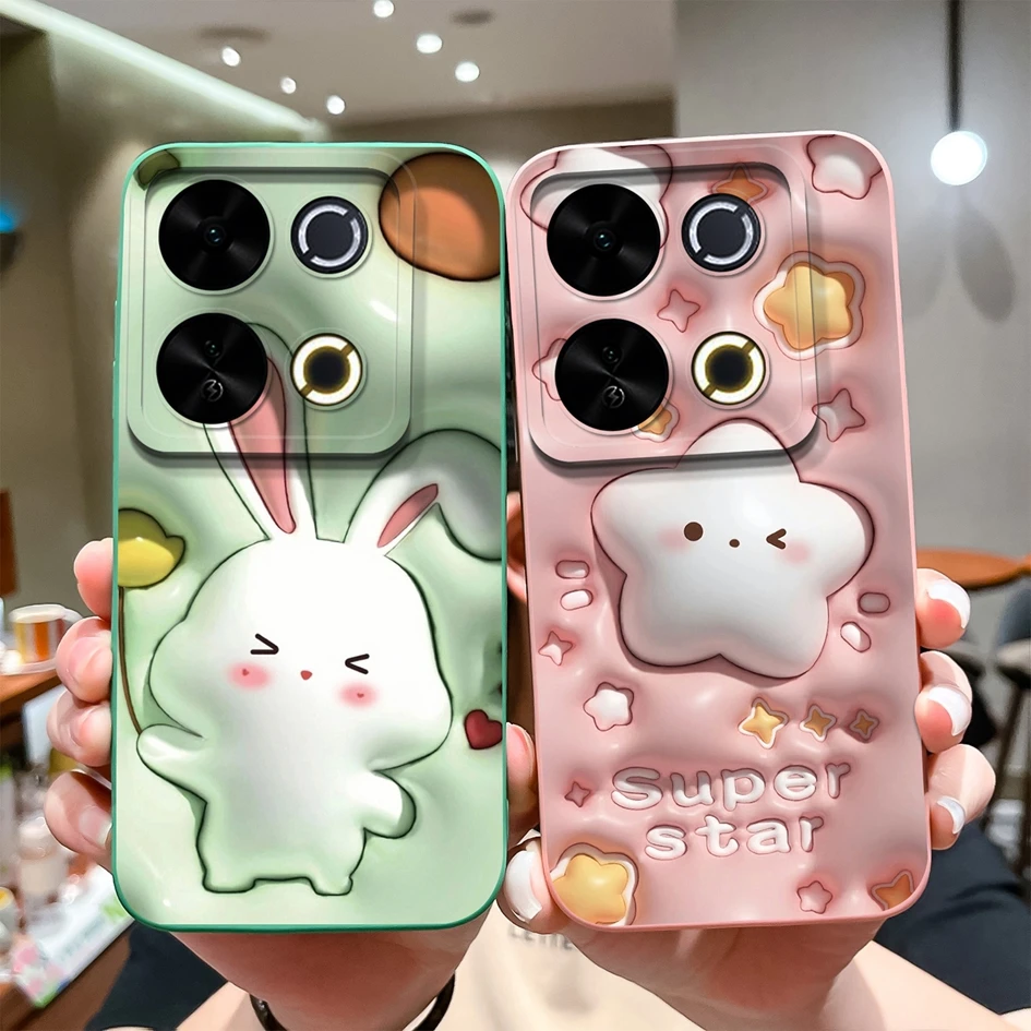 New Case For Itel P65 6.7 inches 4G Colorful Funny Pattern Soft Liquid Silicone Shockproof Protective Housing P 65 Capa