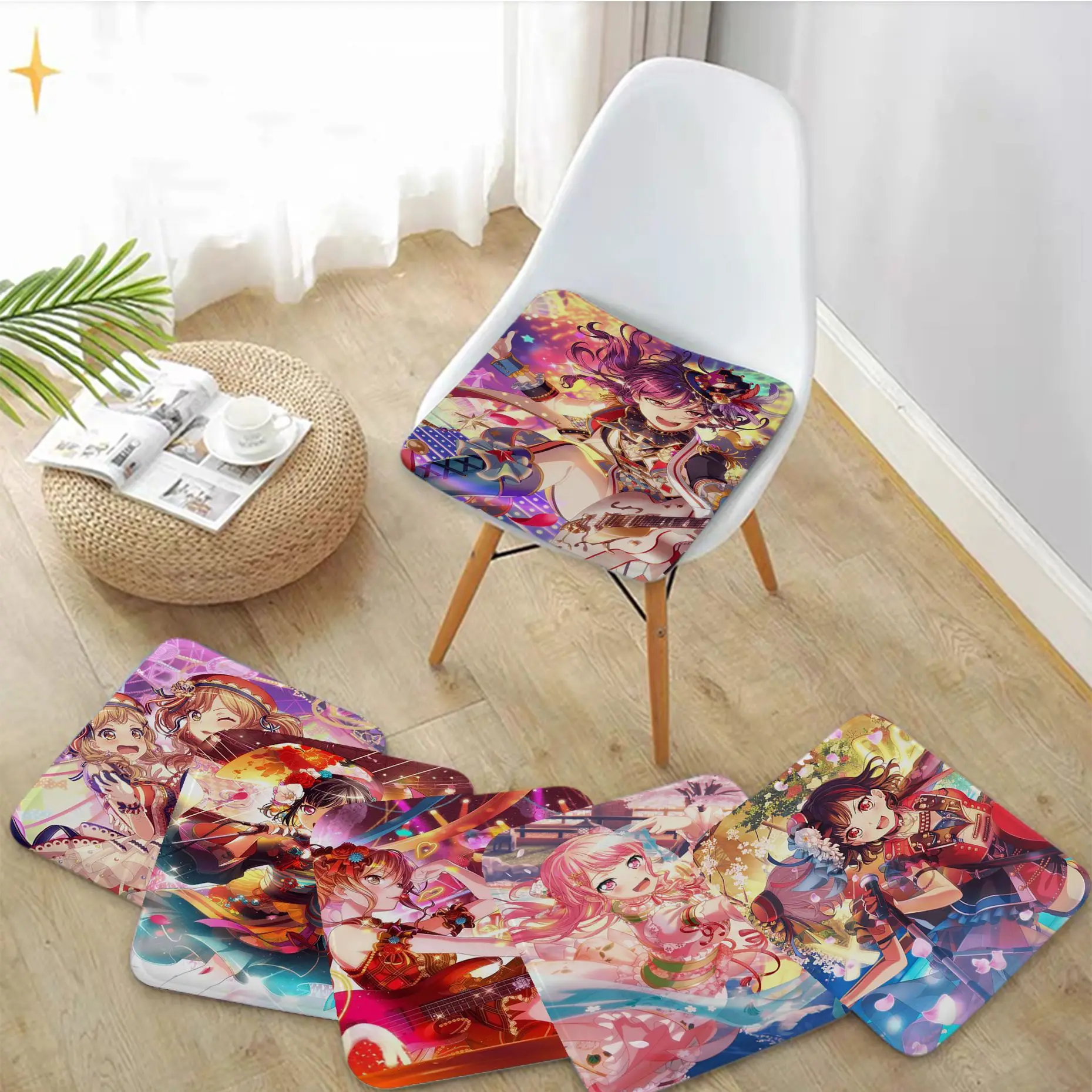 

Anime BanG Dream Modern Minimalist Style Meditation Cushion Stool Pad Dining Chair Tatami Seat Cushion Anti-Slip Chair Mat Pad