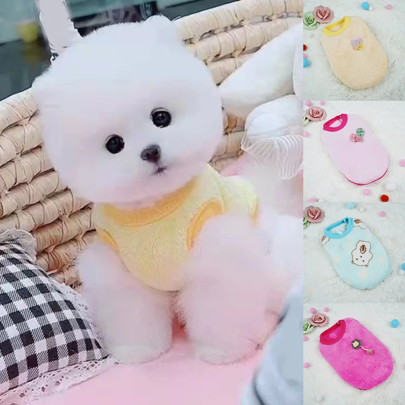 

Puppy Clothing Pet Sweater Dog Vest Cat Fleece Shirt Pet Dog Clothes Comfortable Soft Spring Autumn and Winter Coral Fleece