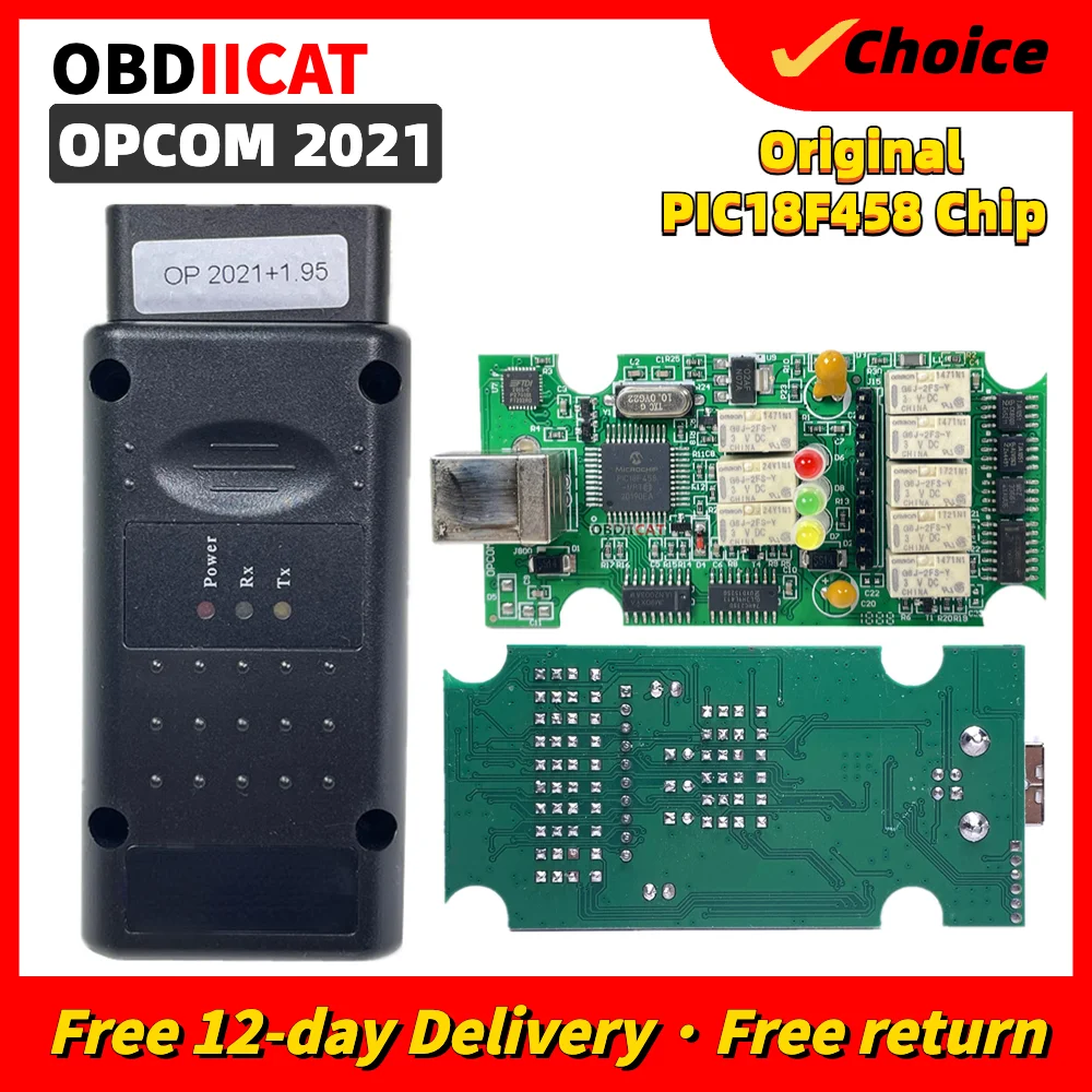 Фото OPCOM 2021, PIC18F458 FTDI FT232RQ OP COM, профессиональный диагностический инструмент OBD2, аксессуары для автомобилей, поддержка автомобилей 2021 №1