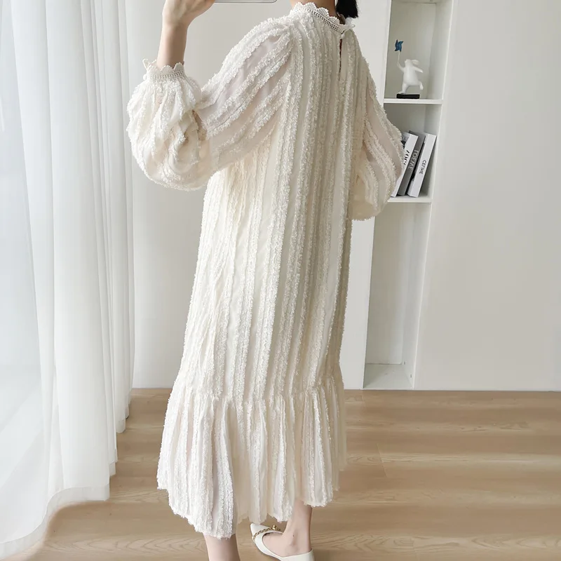 Maternity Dresses Chiffon Pleated Long Pregnancy Dress Casual Loose Maternity Clothes For Pregnant Women Fashion 2023 Plus Size enlarge