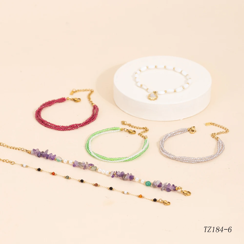 Современные браслеты из нержавеющей стали с бисером шикарные аксессуары в