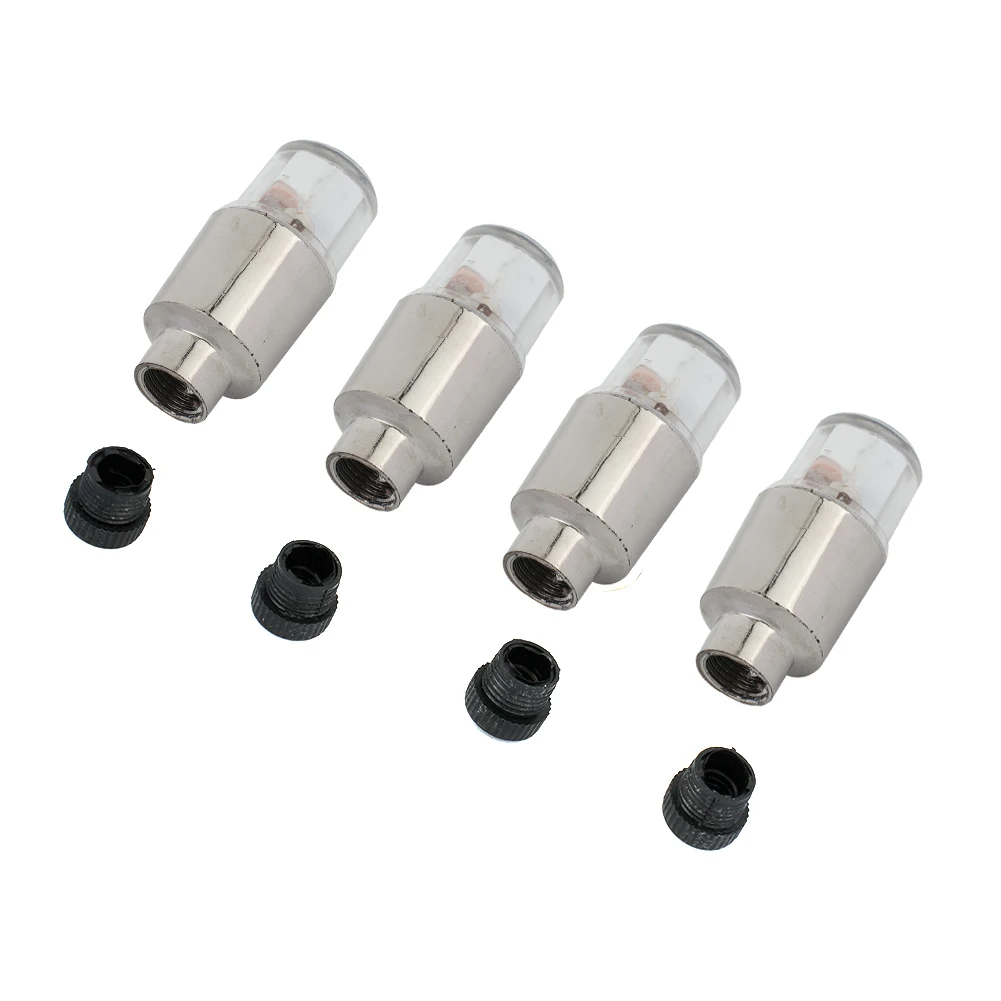 

4pcs Car Blue Wheel Lights Auto Tire Tyre Air Valve Stem Blue LED Light Covers Accessories With Light & Motion Sensors