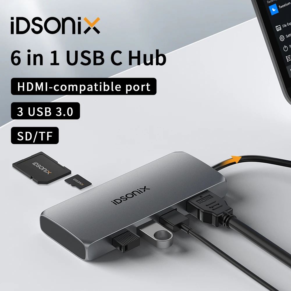 

Док-станция iDsonix с USB 3,0 и USB-портами, Тип C