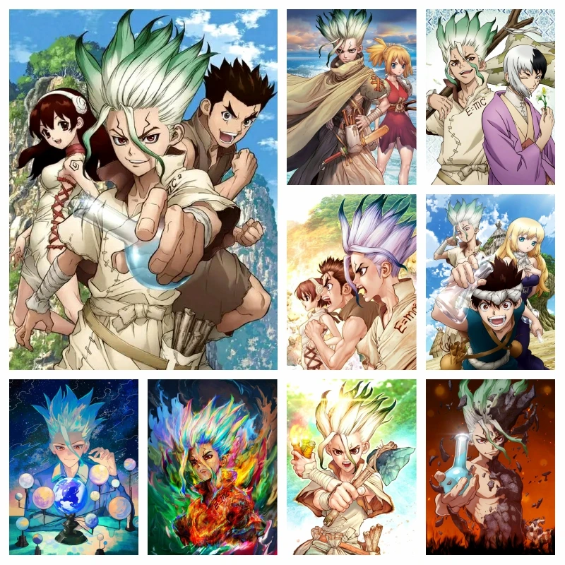 

Алмазная 5d картина с аниме Dr.Stone, полноразмерная мозаика с рисунком из мультфильма сенку Исигами, вышивка крестиком, домашний декор