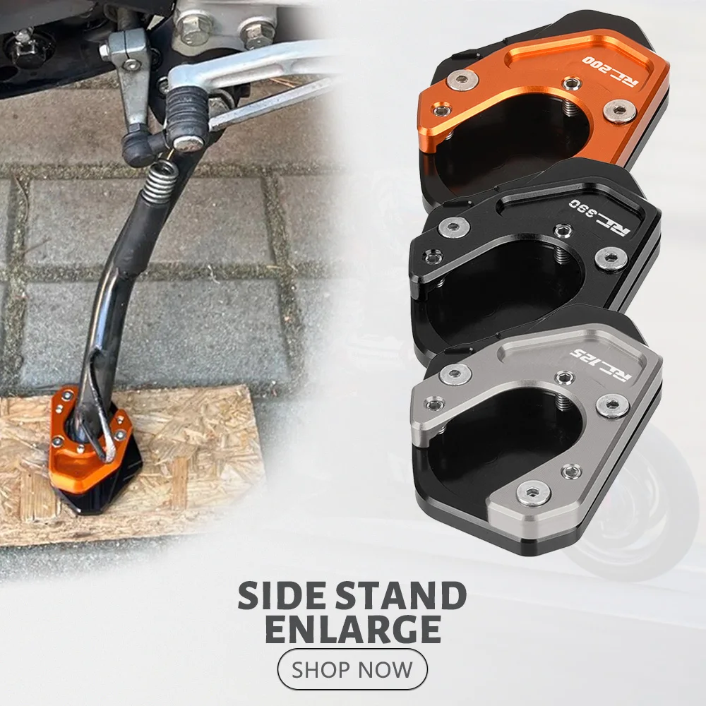 Фото Для KTM RC 125 200 250 390 690 Enduro SMC 950 990 Adventure R Боковая подставка для мотоцикла, увеличительная пластина, подставка, увеличенная полка для ног №1