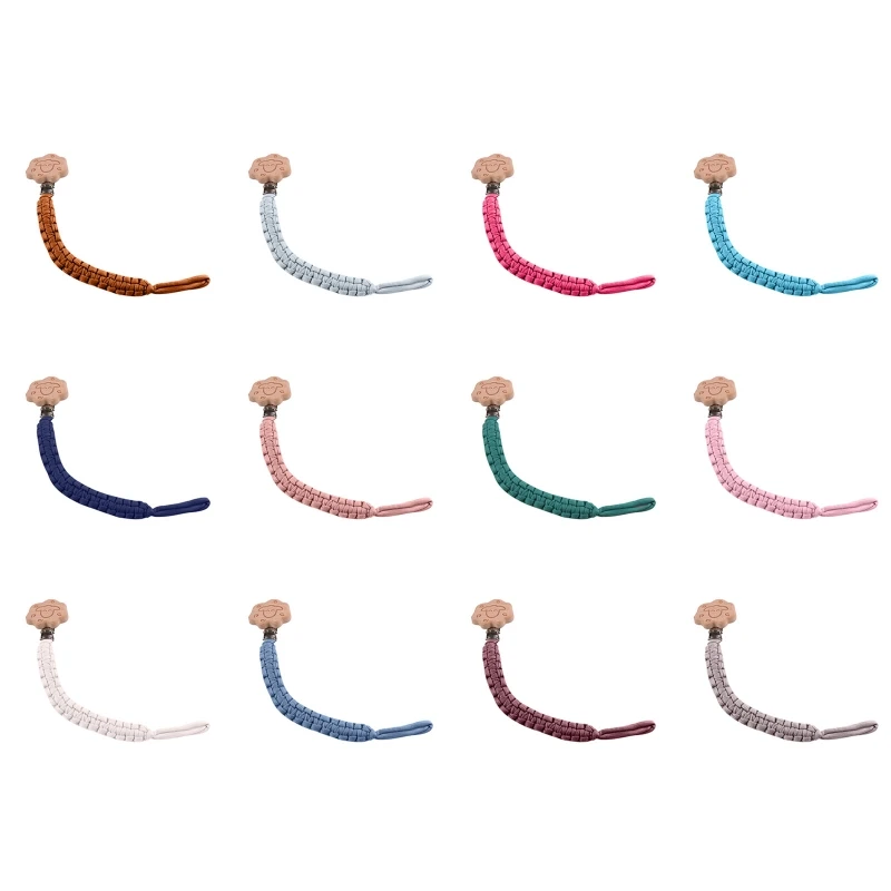 

Baby Soother Clip Anti-drop Chain Beech Wood Pacifier Lanyard Teether Holder GXMB