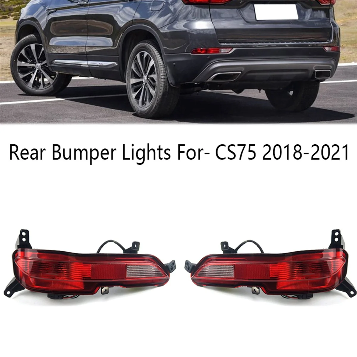 

Left Rear Bumper Lights Rear Reflector Stop Light Rear Fog Light Brake Lamp For-Changan CS75 2018-2021