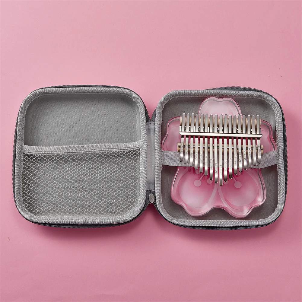 1 Set 17/ 21 Key Kalimba Cherry Blossoms Shape Thumb Piano High Quality Acrylic Finger Piano Keyboard Instrument Christmas Gifts