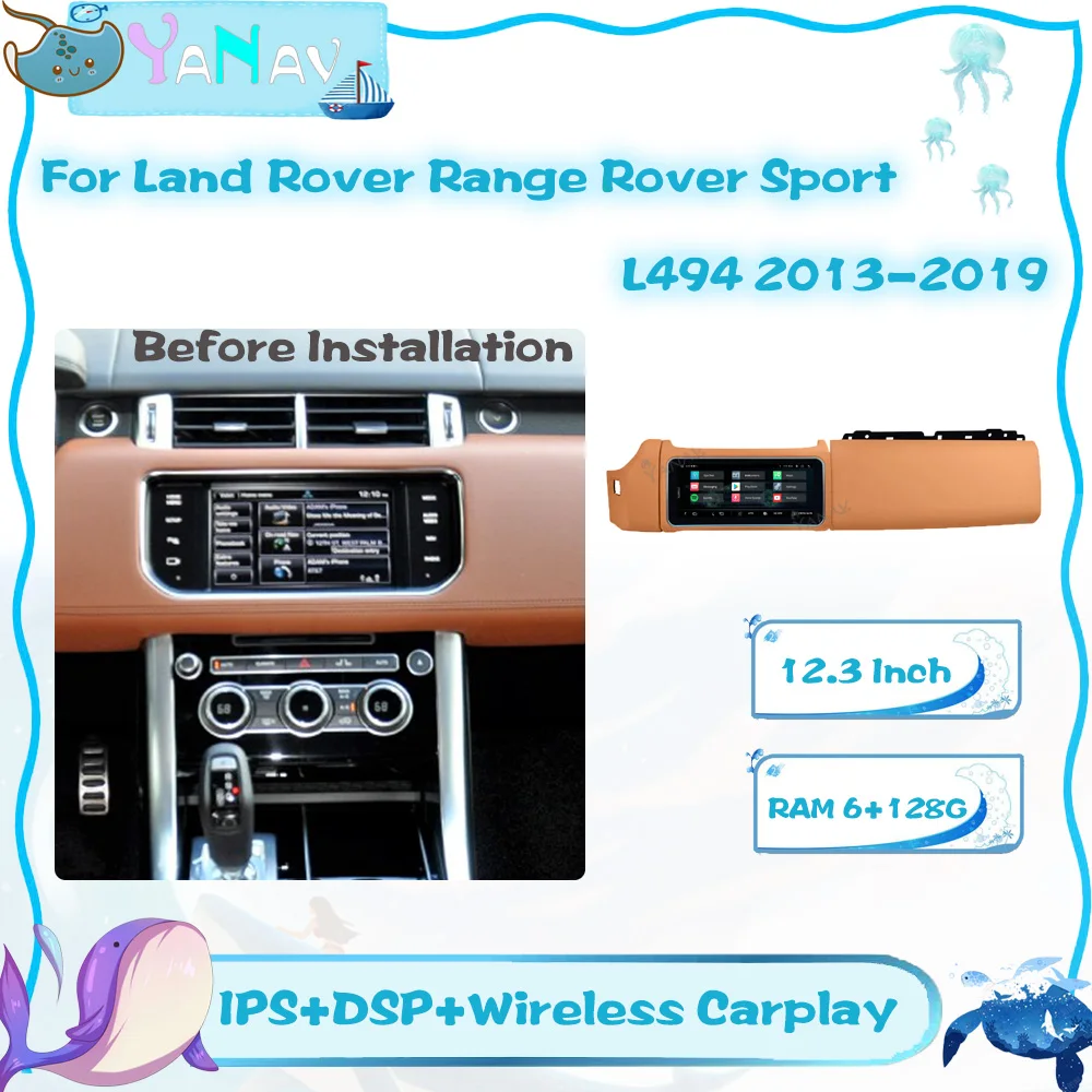 

Car Radio Flip Screen For Land Rover Range Rover Sport L494 2013-2019 Android GPS Navigation Multimedia Player built in Carplay