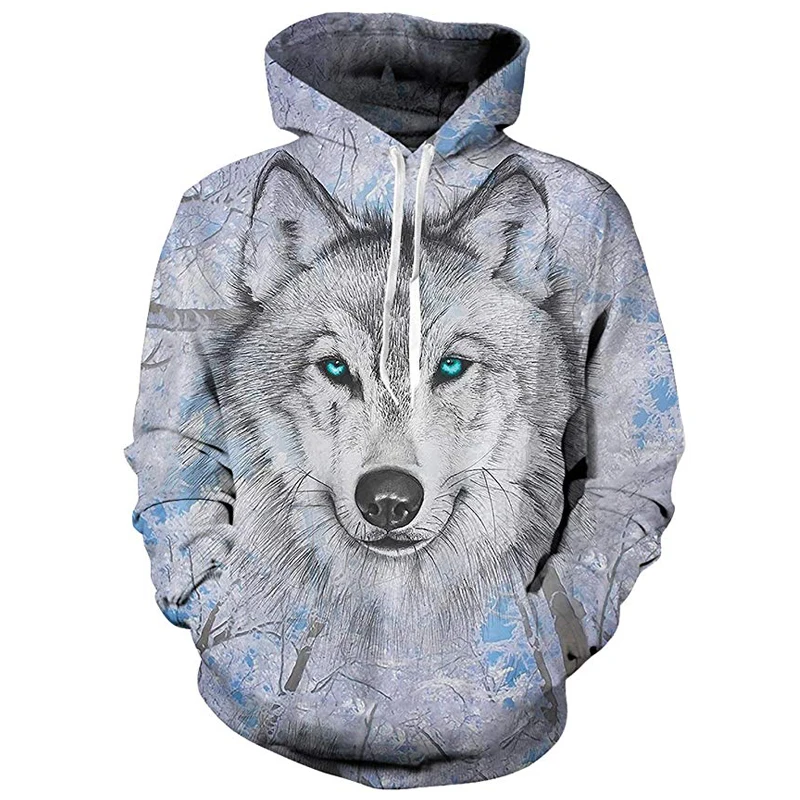 

2021 Hoodie Fashion Streetwear Hip Hop Hoodie Long Sleeve Sweatshirt Jacket Men's 3d Wolf Print Sweatshirt