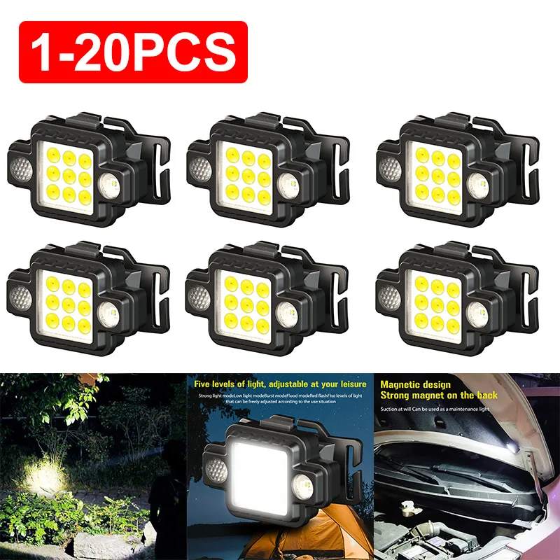 

USB-фонарики двойного назначения, многофункциональные светодиодные аварийные фонарики, красные и синие вспышки, яркое освещение для кемпинга, оборудование