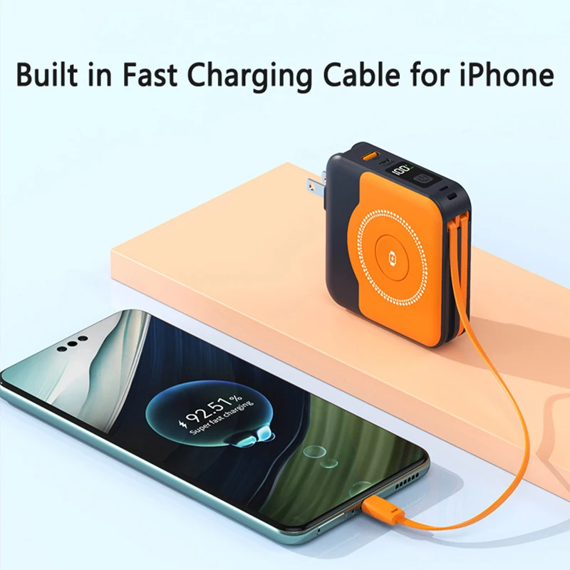 10000 мАч Magsafe Power Bank Дорожное настенное зарядное устройство Магнитное беспроводное