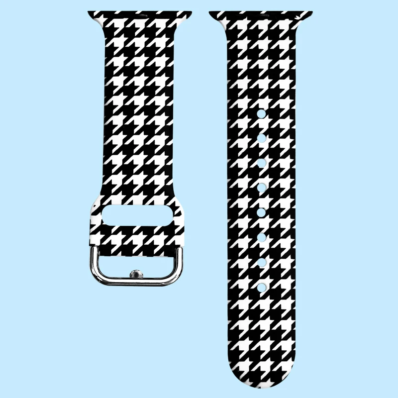 Silicone Painted Pattern Band For Apple Watch 42mm 38mm Bracelet Strap For Apple Watch Series 7 45mm 41mm 40mm 44mm Wrist Band