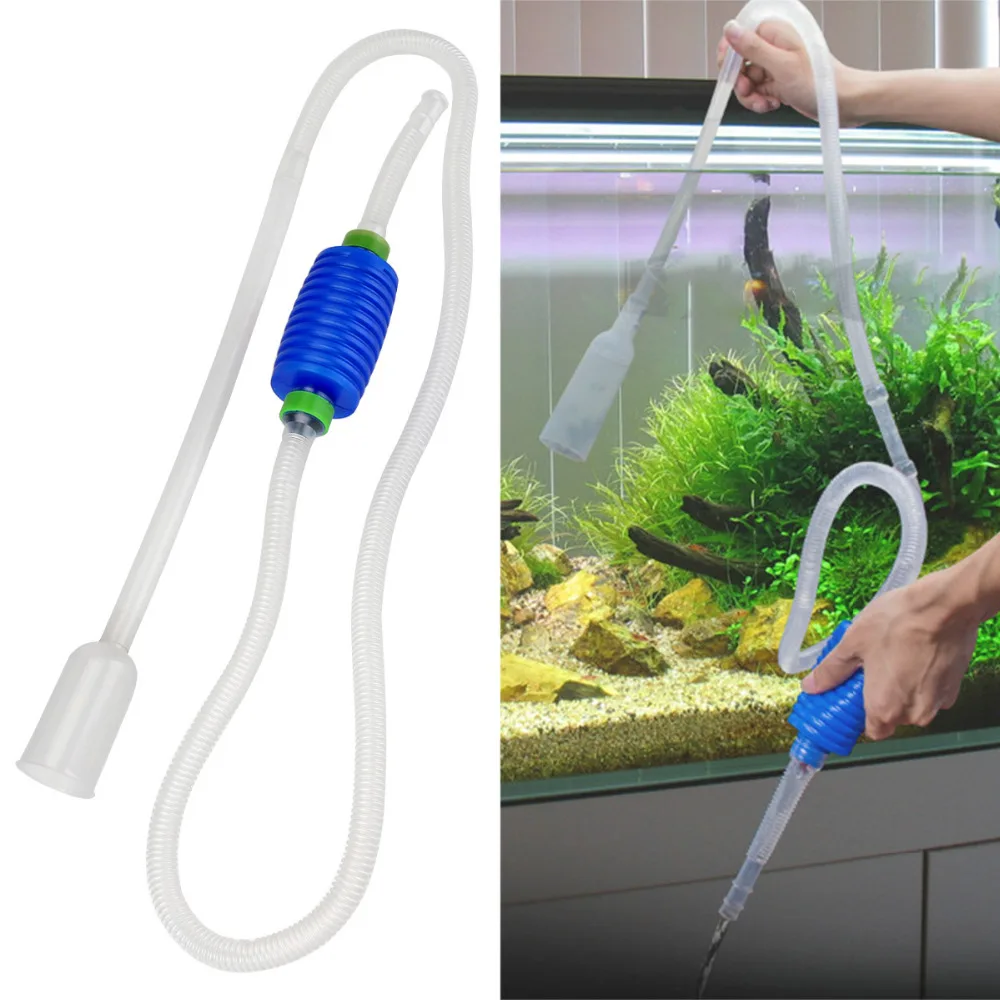 Aquarium Siphon Fish Tank Syphon Vacuum Cleaner Pump Semi-automatic Water Change Changer Gravel Water Filter Acuario Accessories