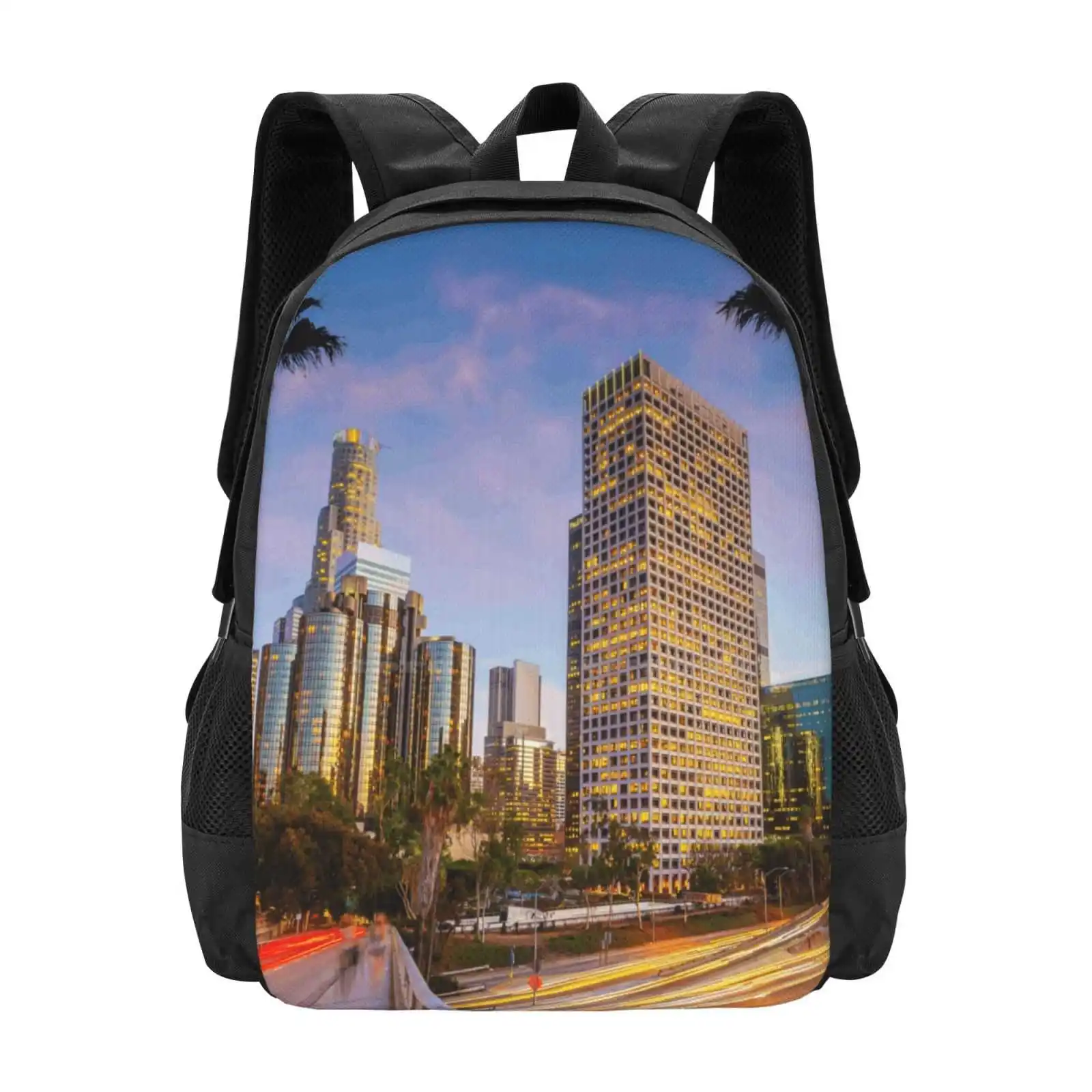 Рюкзак для студентов, дизайнерский портфель с 3D принтом в Лос-Анджелесе, Los Angeles Korea atown, для отпуска