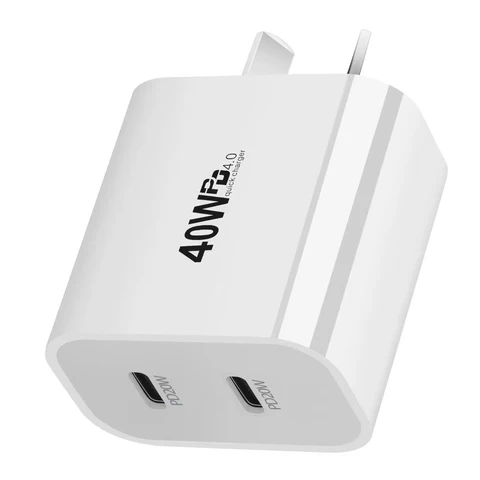 Настенное Зарядное Устройство USB C, Двухпортовый Адаптер 20 Вт, Быстрая Зарядка PD Для iPhone 11/12/13/14/15 — 2 Шт.