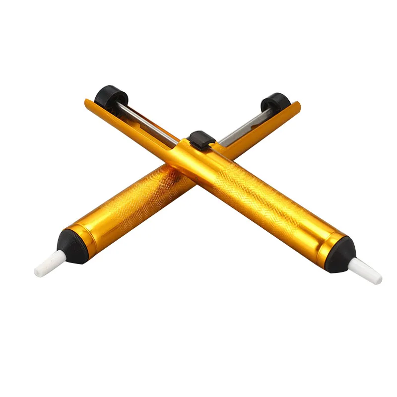

Aluminum Metal Desoldering Pump Golden Tin Suction Pumps Manual Type Removal Vacuum Soldering Iron Welding Tool
