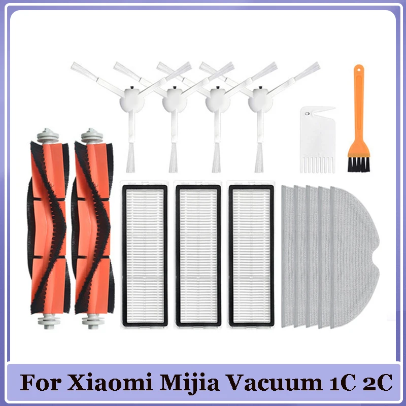 

For Xiaomi Mijia Vacuum 1c 2c 1t F9 Vacuum Cleaner Stytj01zhm And Stytj02zhm Main Brush Hepa Filter Side Brushes Mop Cloth Part