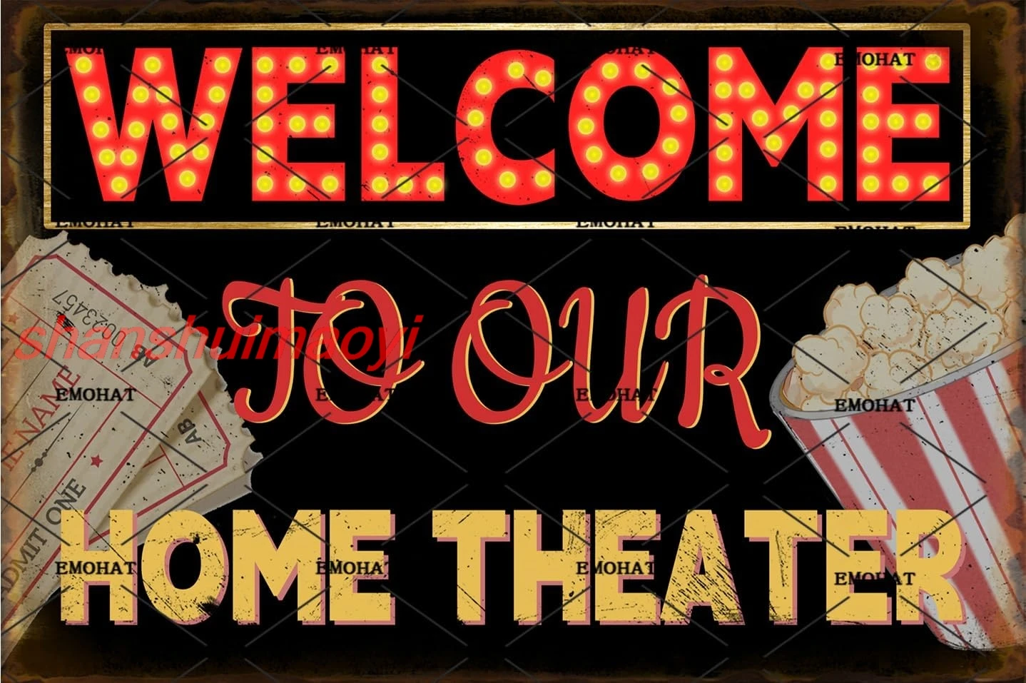 ALI EMOHAT Ретро металлическая жестяная вывеска Добро пожаловать в наш домашний