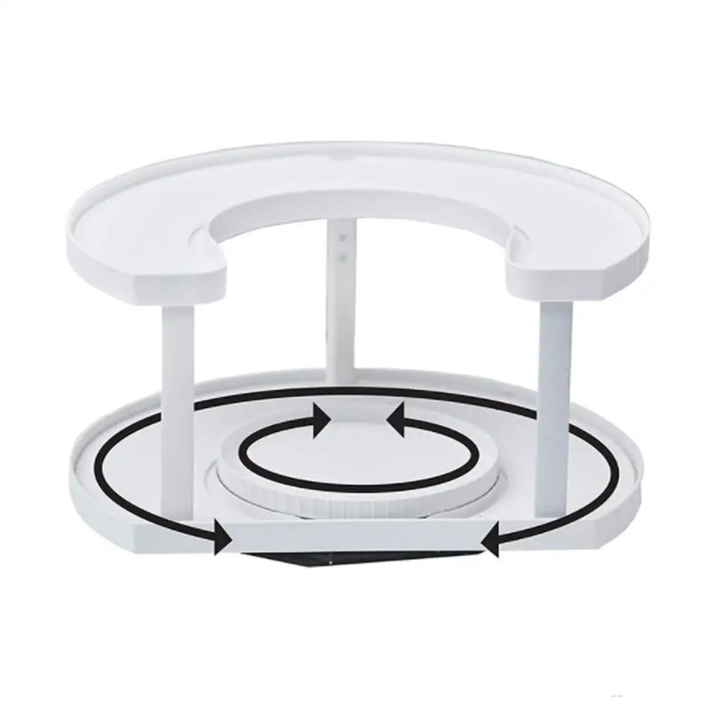 

Kitchen Revolving Double layer seasoning bottle storage rack spice organizer