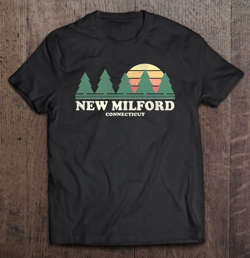 

Новинка, Винтажная Футболка Milford Ct в стиле ретро 70-х, дизайнерская футболка, футболка оверсайз с принтом манга, футболки с короткими рукавами