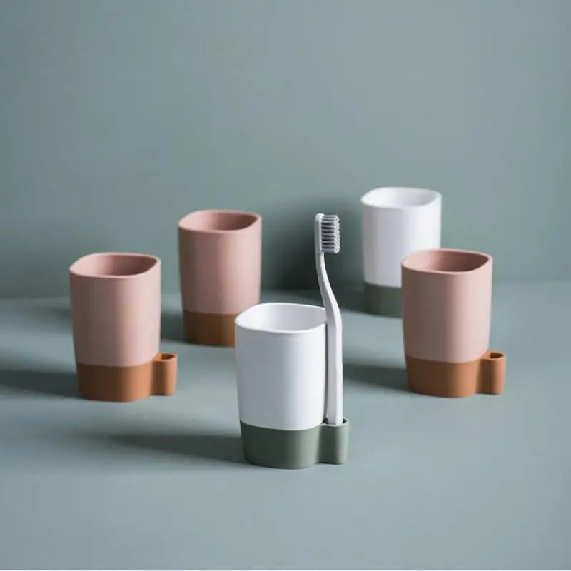 

Travel Portable Washing Cup Bathroom Sets Non Slip Water Drainable Toothbrush Holder Rinsing Tooth Mug Brush Storage Organizer