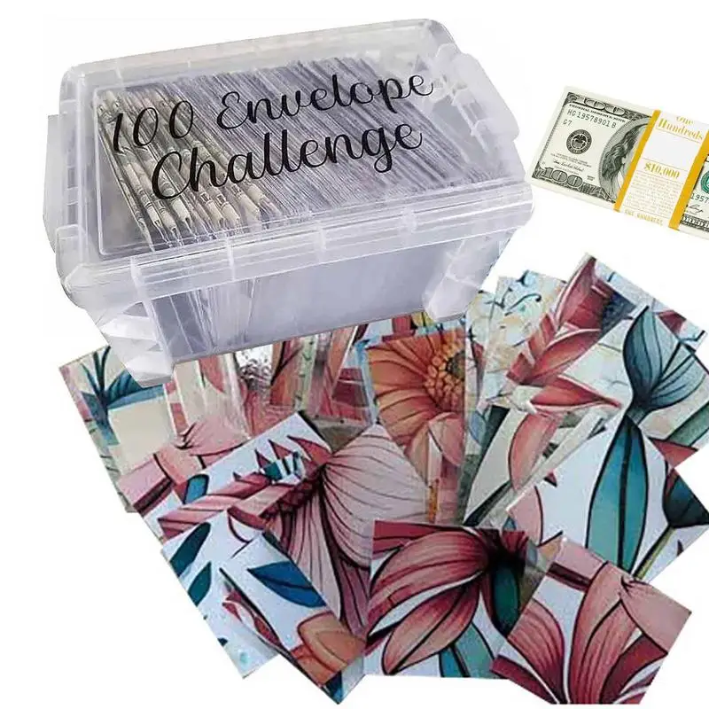 

100 Envelopes Money Saving Challenge 100-Days Saving Money Budget Planning Handbook Mastering The Progress With Storage Box For