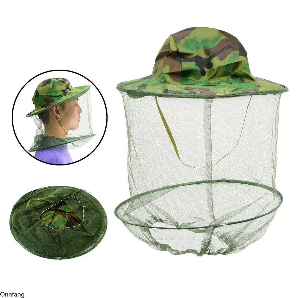 

Bee Keeping Protective Bee Hat Anti bee Layer Head Top Camouflage Hat-Veil Combo Bee Hat Bug Mesh Mask Beekeeping